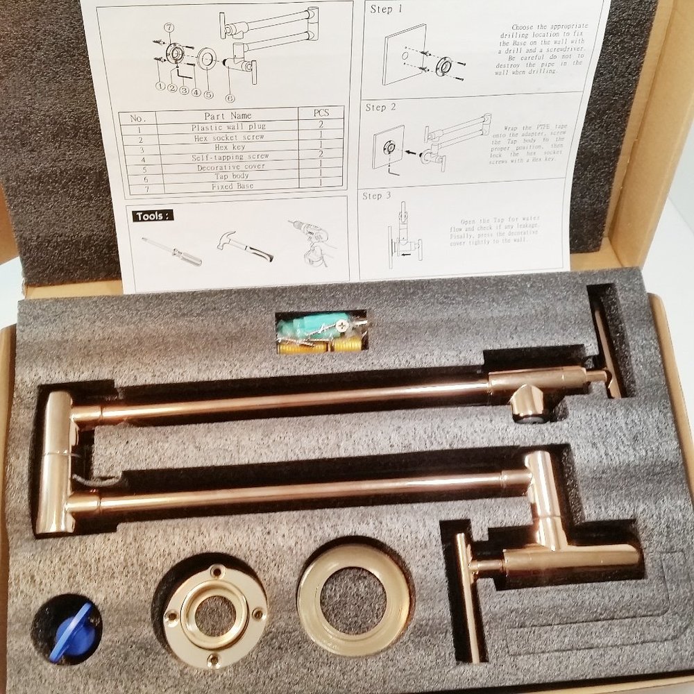 POT FILLER FAUCET- ROSE GOLD (NEW IN BOX)
